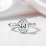 Glamorous 2.0ct Oval Cut Diamond Engagement Ring-Black Diamonds New York