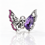 Gorgeous Diamond Option Skeleton Butterfly Charm-Black Diamonds New York