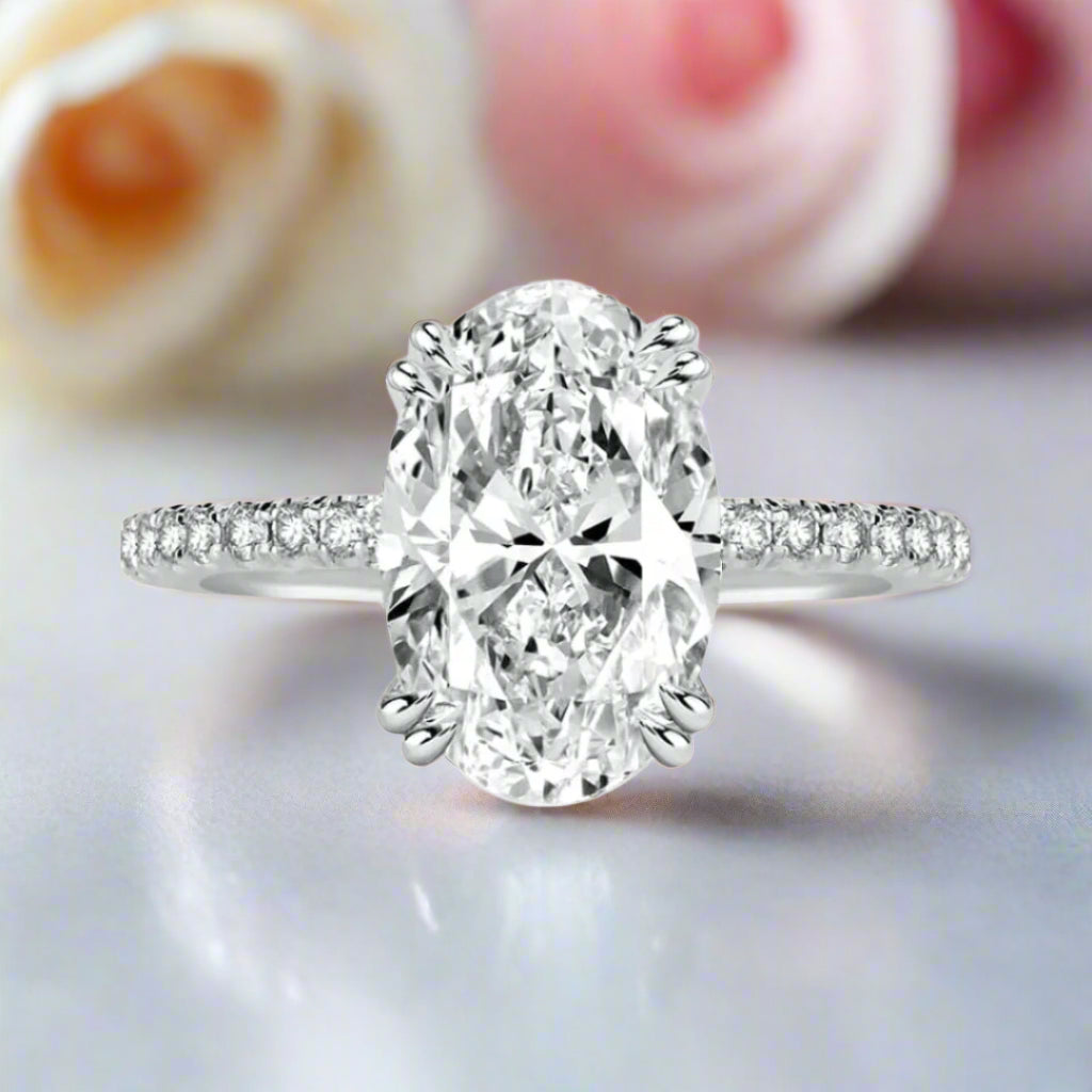 Gorgeous Oval Cut Diamond Engagement Ring-Black Diamonds New York