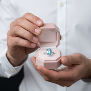 Gorgeous Oval Cut Light Aquamarine Blue Diamond Option Engagement Ring-Black Diamonds New York