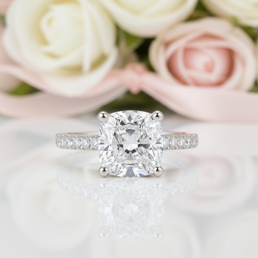 Gorgeous Round Cut Diamond Option Engagement Ring-Black Diamonds New York