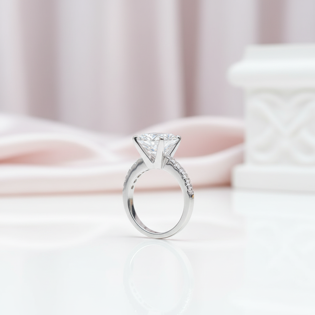 Gorgeous Round Cut Diamond Option Engagement Ring