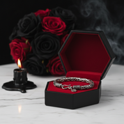 Goth-inspired Antique Silver Bracelet-Black Diamonds New York