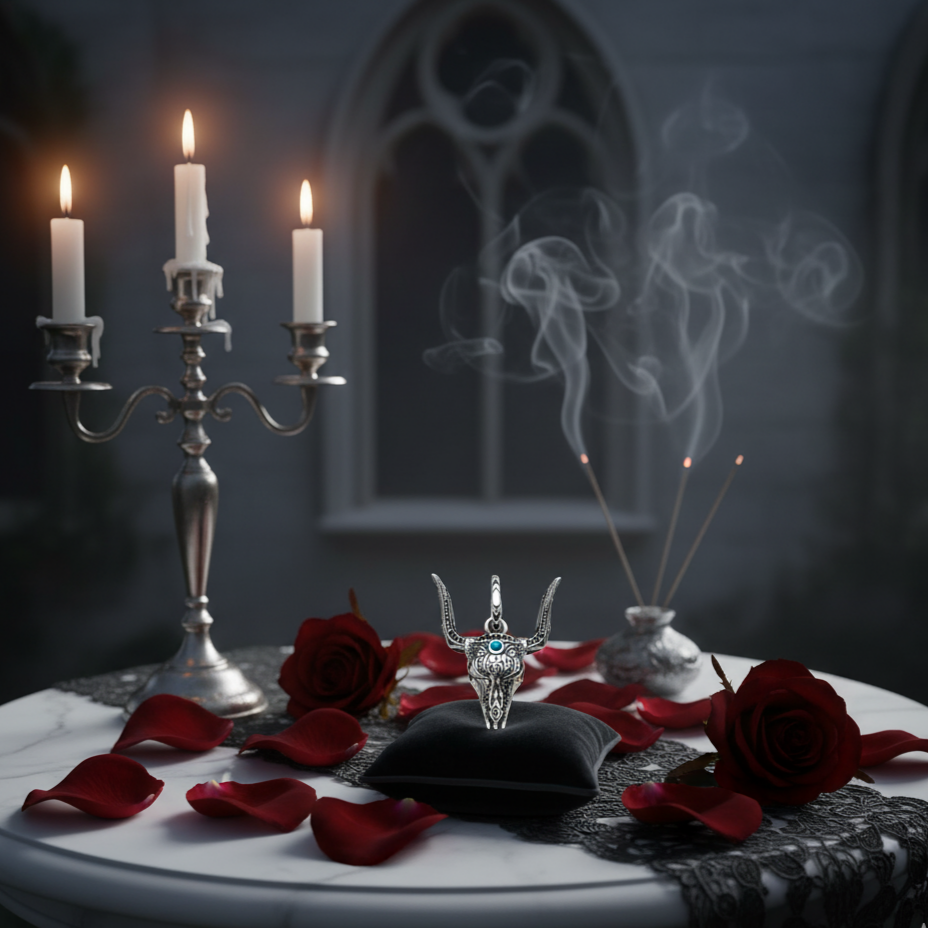 Gothic Bull Head Ethnic Pendant-Black Diamonds New York