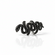 Gothic Serpent Wrap Black Diamond Option Adjustable Statement Ring-Black Diamonds New York