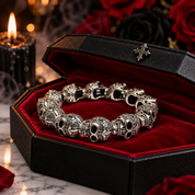 Fleur-de-lis Lily & Skull Punk Bead-Black Diamonds New York