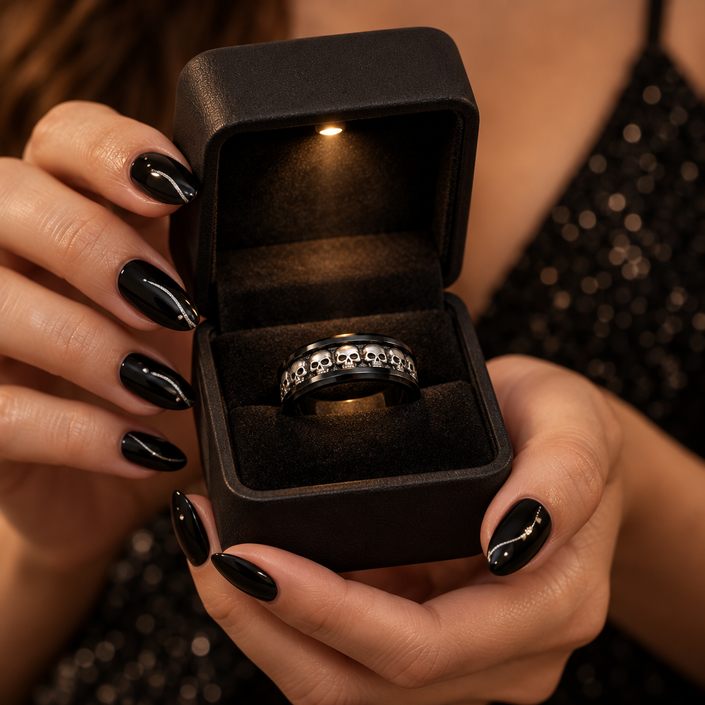 Gothic Skull Ring Band