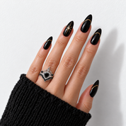 Queen of Hearts- Heart Shape Diamond Option Gothic Wedding Ring-Black Diamonds New York