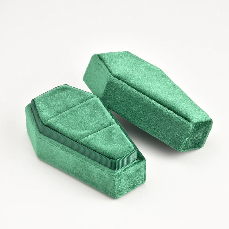 Married Till Buried Personalized Coffin Ring Box-Black Diamonds New York