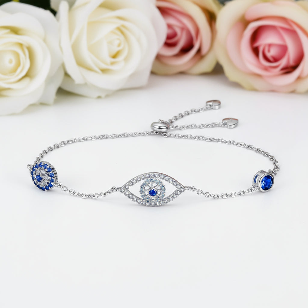 Guardian Eye Bolo Bracelet In Sterling Silver-Black Diamonds New York