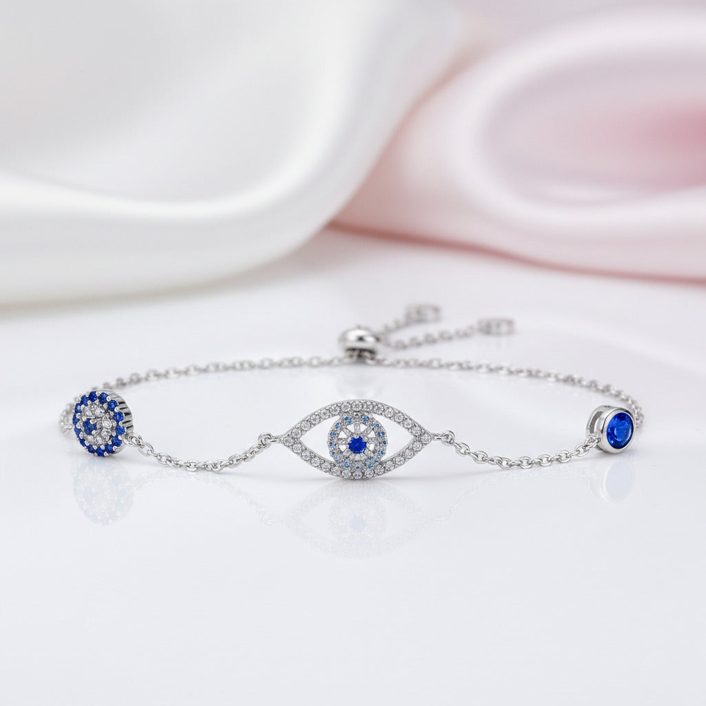 Guardian Eye Bolo Bracelet In Sterling Silver-Black Diamonds New York