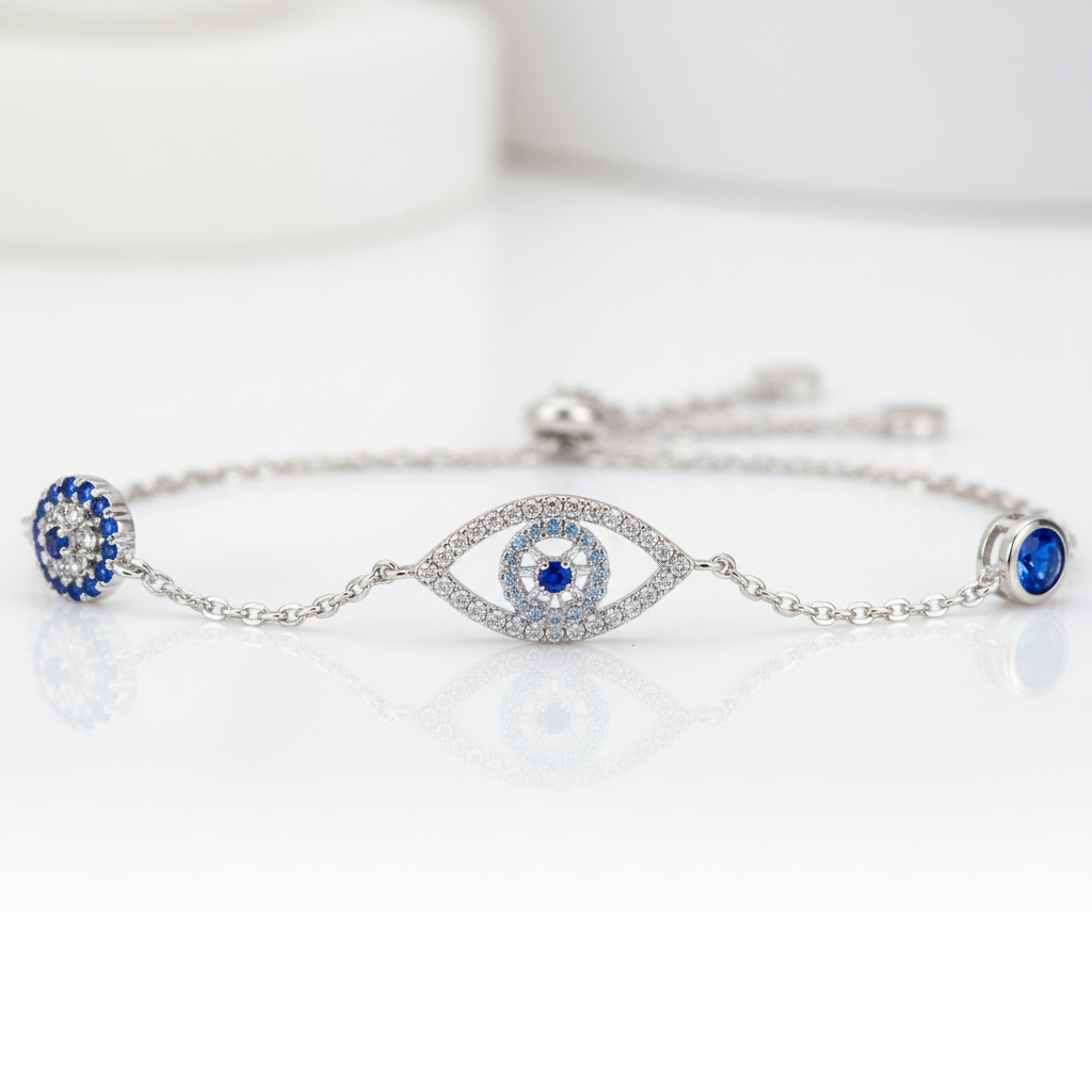 Guardian Eye Bolo Bracelet In Sterling Silver-Black Diamonds New York