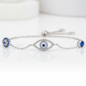 Guardian Eye Bolo Bracelet In Sterling Silver-Black Diamonds New York