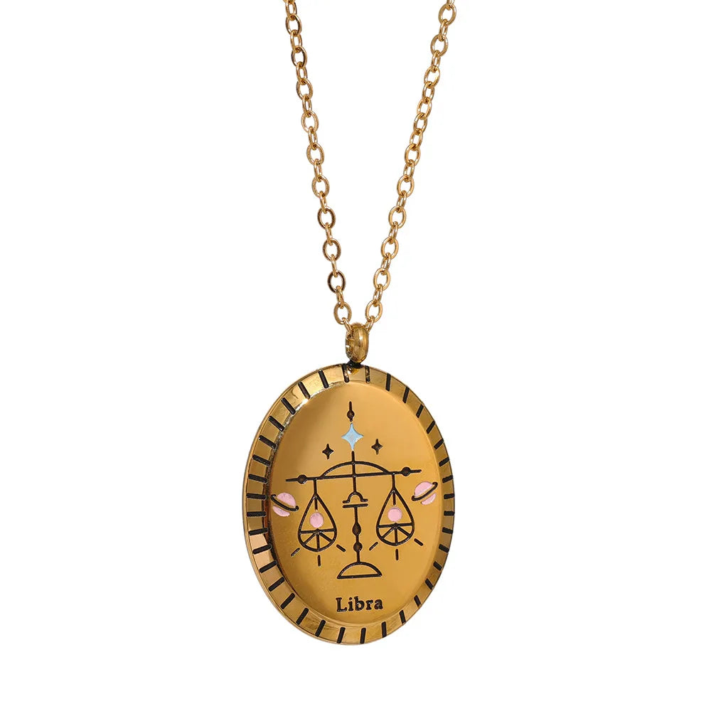 Zodiac Sign Constellation Pendant Necklace-Black Diamonds New York