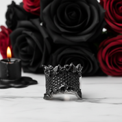 Gothic Natural Black Spinel Gemstone Ring-Black Diamonds New York