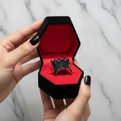 Gothic Natural Black Spinel Gemstone Ring-Black Diamonds New York