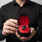 Gothic Natural Black Spinel Gemstone Ring-Black Diamonds New York