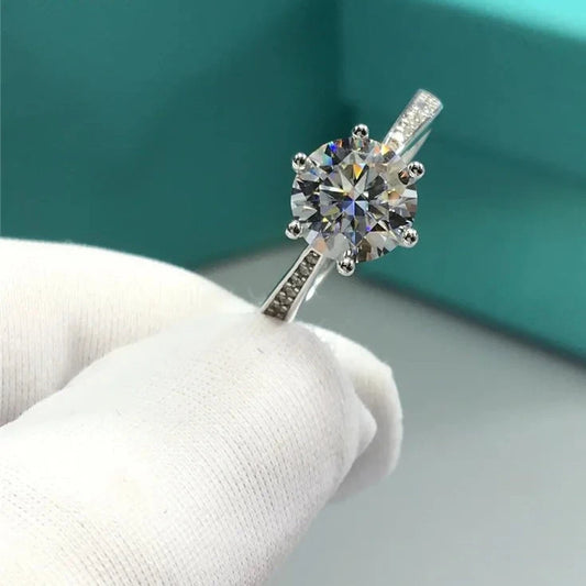 2.0 Ct Round Cut Moissanite Diamond Engagement Ring-Black Diamonds New York
