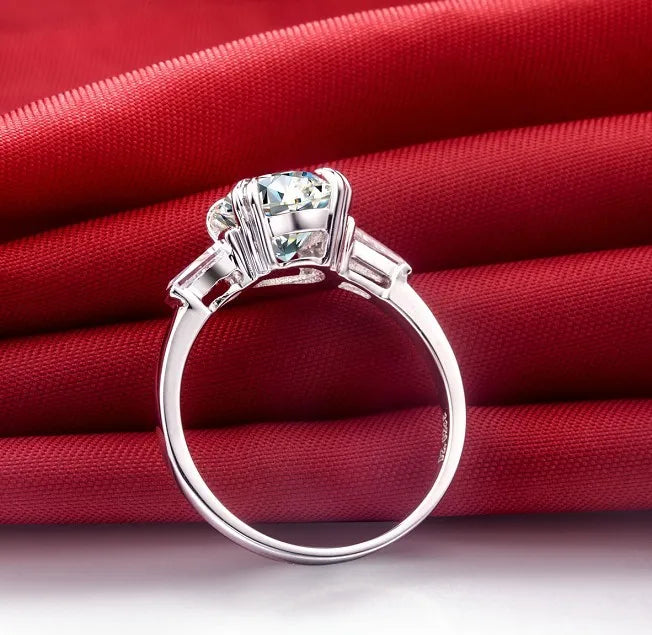 14k White Gold 2.0 Ct Moissanite Engagement Ring-Black Diamonds New York