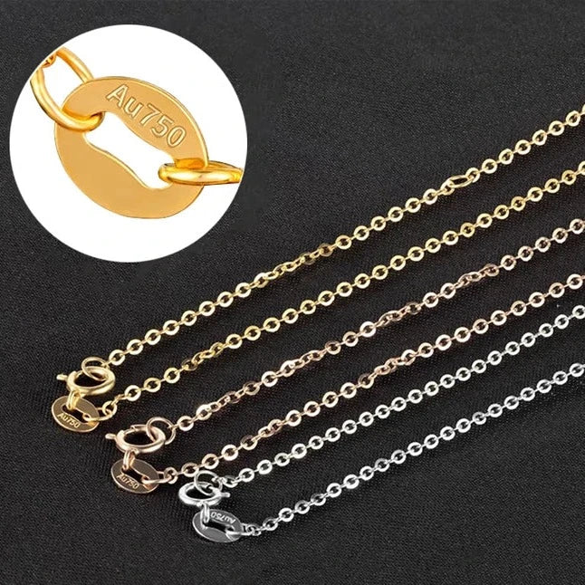 18k Yellow Gold Classic O Chain Necklace-Black Diamonds New York