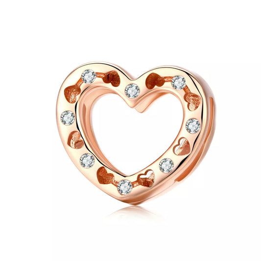 Heart Charm for Reflecion Bracelet with Created Diamond-Black Diamonds New York