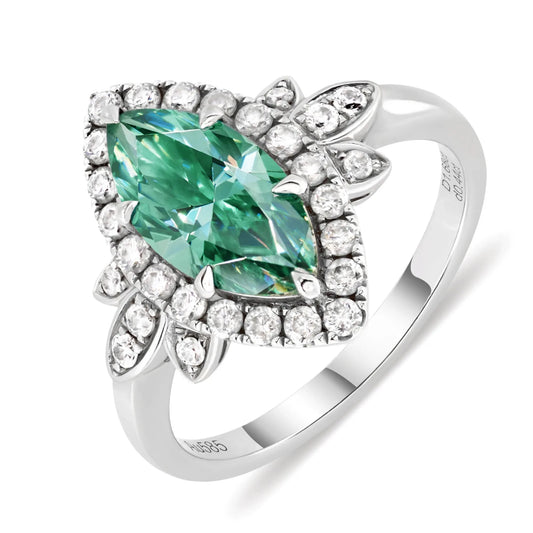 18K White Gold 2.4 Ctw Marquise Cut Diamond Engagement Ring-Black Diamonds New York