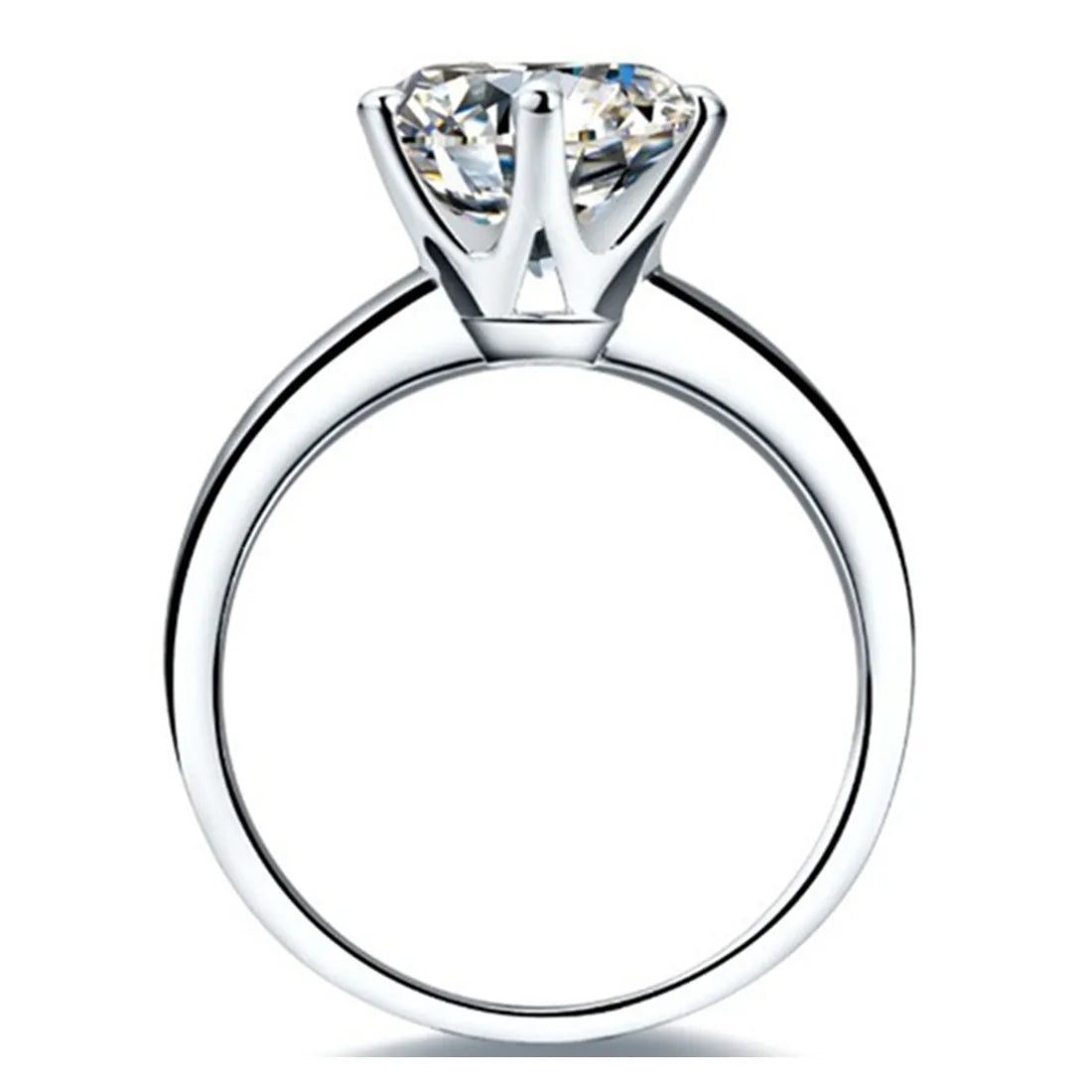 14k White Gold 3.0 Ct Moissanite Solitarie Engagement Ring-Black Diamonds New York