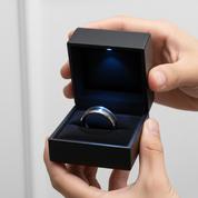 Matte Brown with Blue Groove Tungsten Carbide Ring-Black Diamonds New York