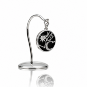 Moon and Stars Constellation Round Pendant-Black Diamonds New York