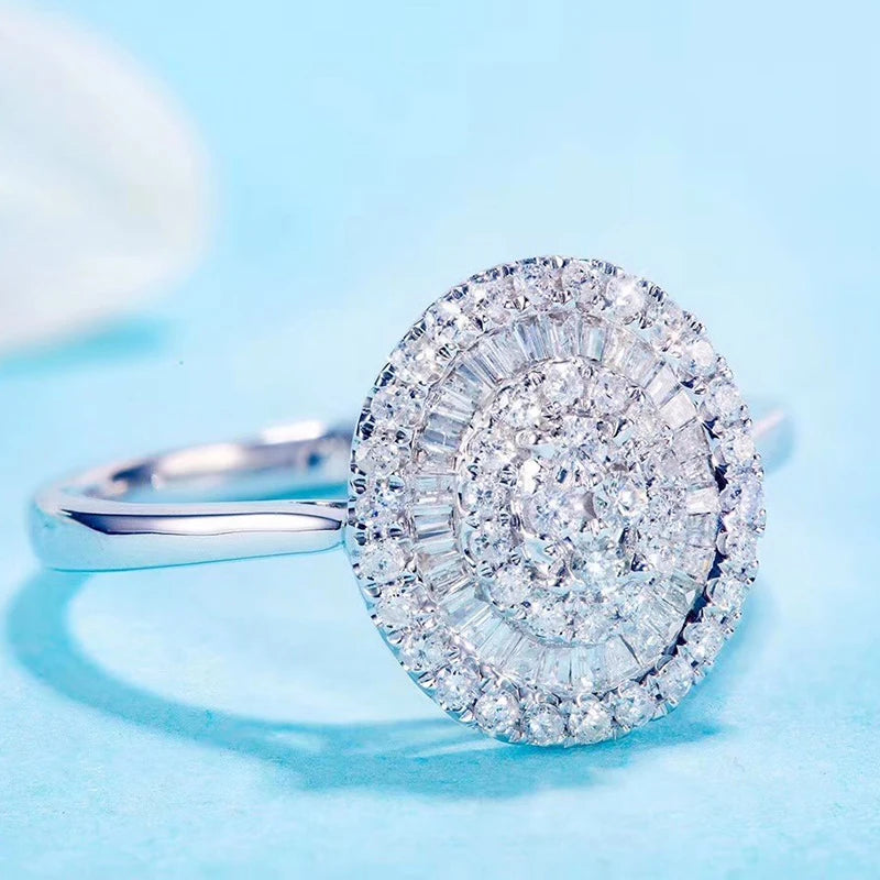 18K White Gold Natural Diamond Engagement Ring-Black Diamonds New York