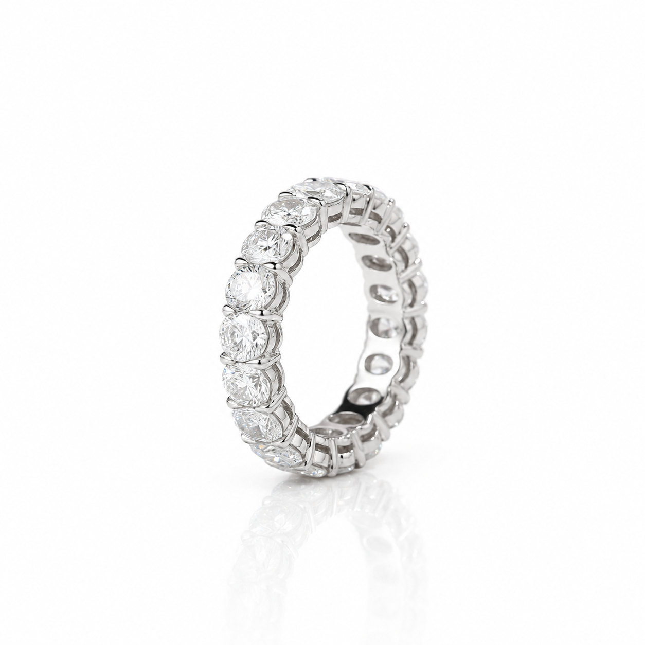 Half Eternity Oval Cut Diamond Option Wedding Band-Black Diamonds New York