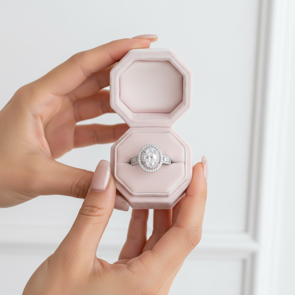 Halo Oval Shaped Diamond Option Engagement Ring-Black Diamonds New York