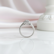 Halo Round Cut Diamond Option Engagement Ring-Black Diamonds New York