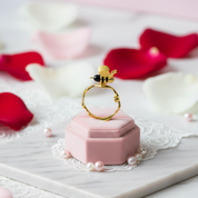 Handmade Bee and Dripping Honey Rings-Black Diamonds New York