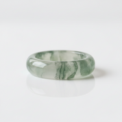 Moss Agate Unisex Band-Black Diamonds New York