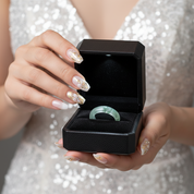 Moss Agate Unisex Band-Black Diamonds New York