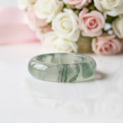 Moss Agate Unisex Band-Black Diamonds New York