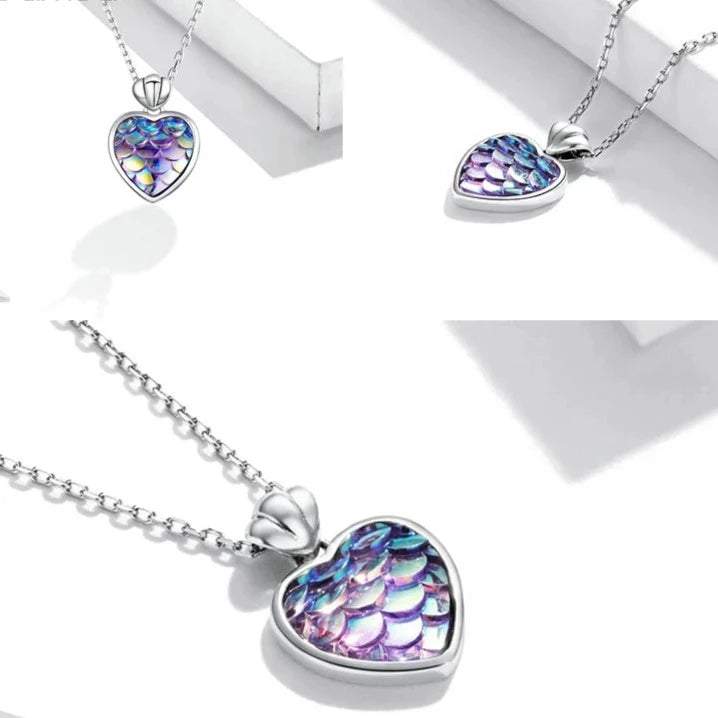 Purple Mermaid Heart & Round Jewelry Set-Black Diamonds New York