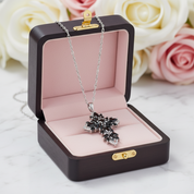 Marquise-cut Black Spinel Spiky Cross Necklace-Black Diamonds New York