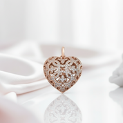 Vintage Love Heart Locket Pendant-Black Diamonds New York