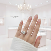 Heart 1.0Ct 6.5mm Diamond Ring-Black Diamonds New York