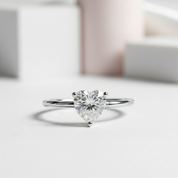 Heart 1.0Ct 6.5mm Diamond Ring-Black Diamonds New York