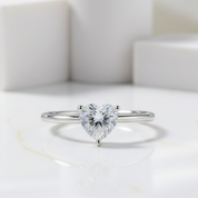 Heart 1.0Ct 6.5mm Diamond Ring-Black Diamonds New York