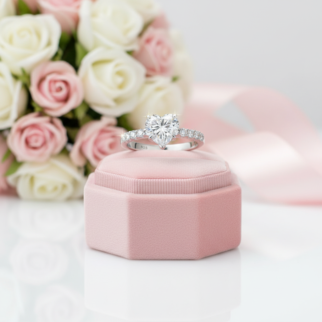 Heart Cut Diamond Option Engagement Ring-Black Diamonds New York
