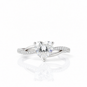 Heart Cut Diamond Option Twisted Band Engagement Ring-Black Diamonds New York