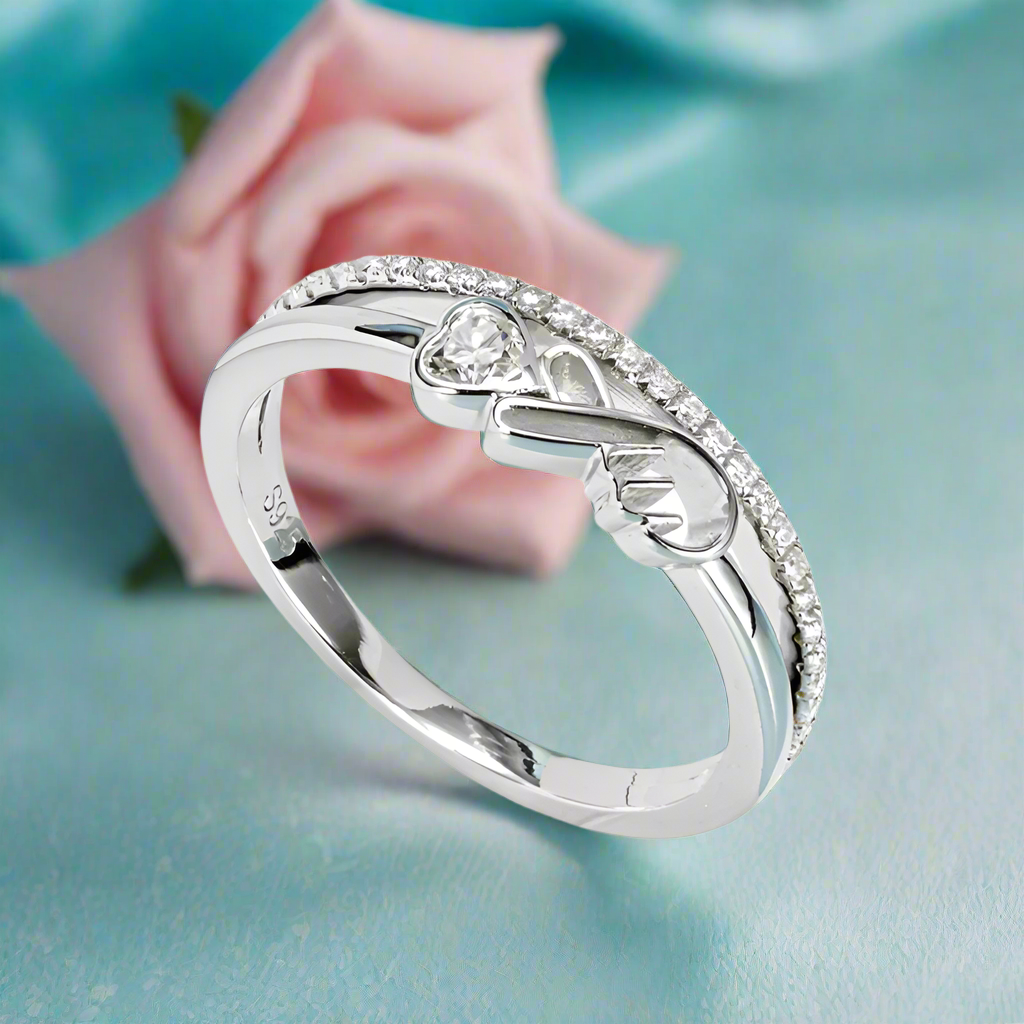 Heart Cut Diamond Split Shank Engagement Ring-Black Diamonds New York