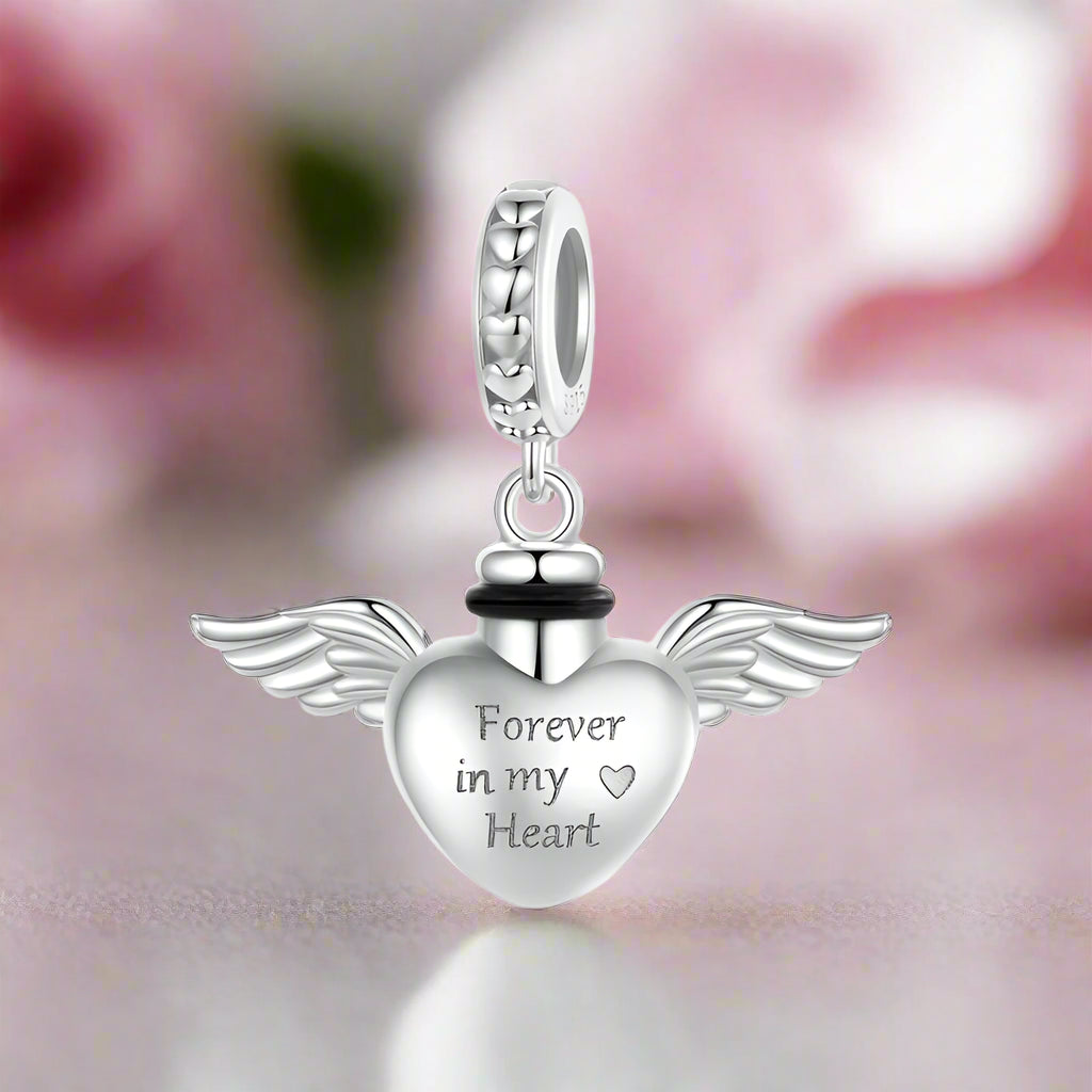 Heart and Paw Pet Memorial Charm-Black Diamonds New York