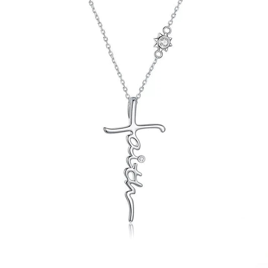 Cross Faith Diamond Chain Necklace-Black Diamonds New York