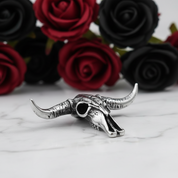 Hip Hop Bull Head Skull Punk Necklace-Black Diamonds New York