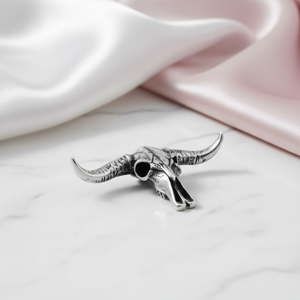 Hip Hop Bull Head Skull Punk Necklace-Black Diamonds New York